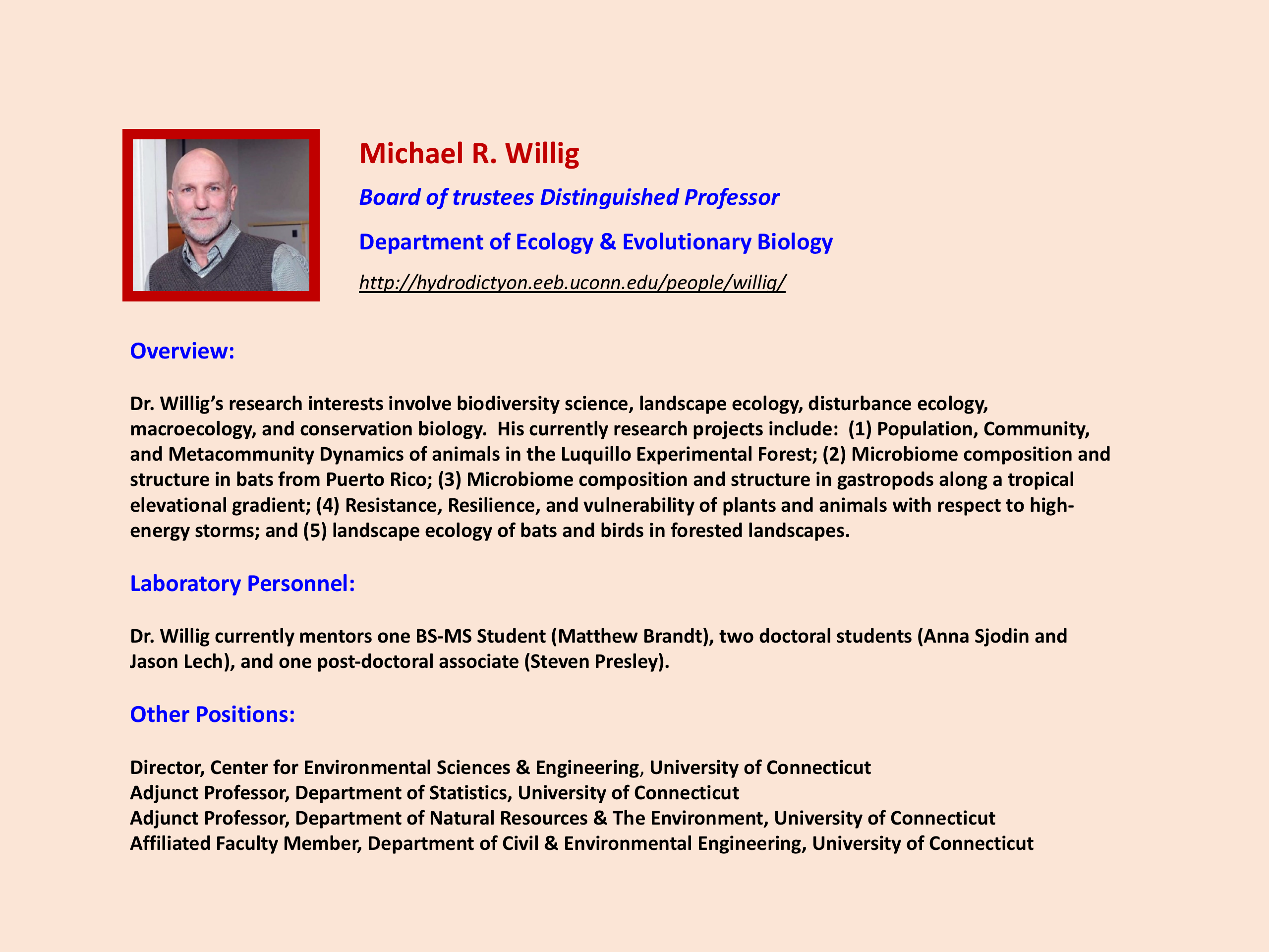 Focus on Faculty Michael Willig